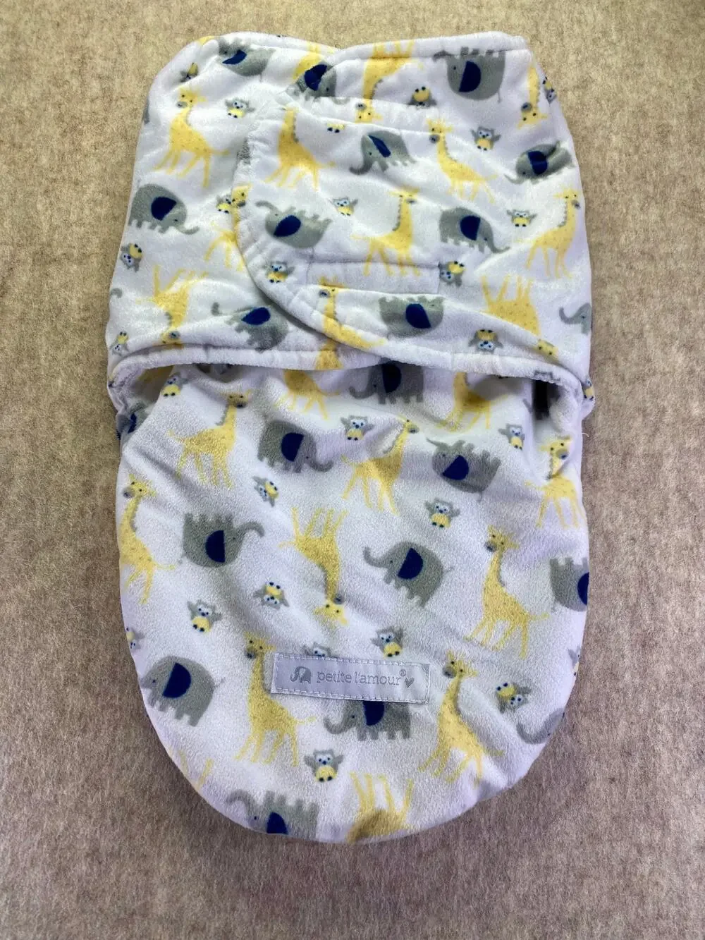 Petite L'Amour Baby Swaddle Sleep Sack with Animal Print
